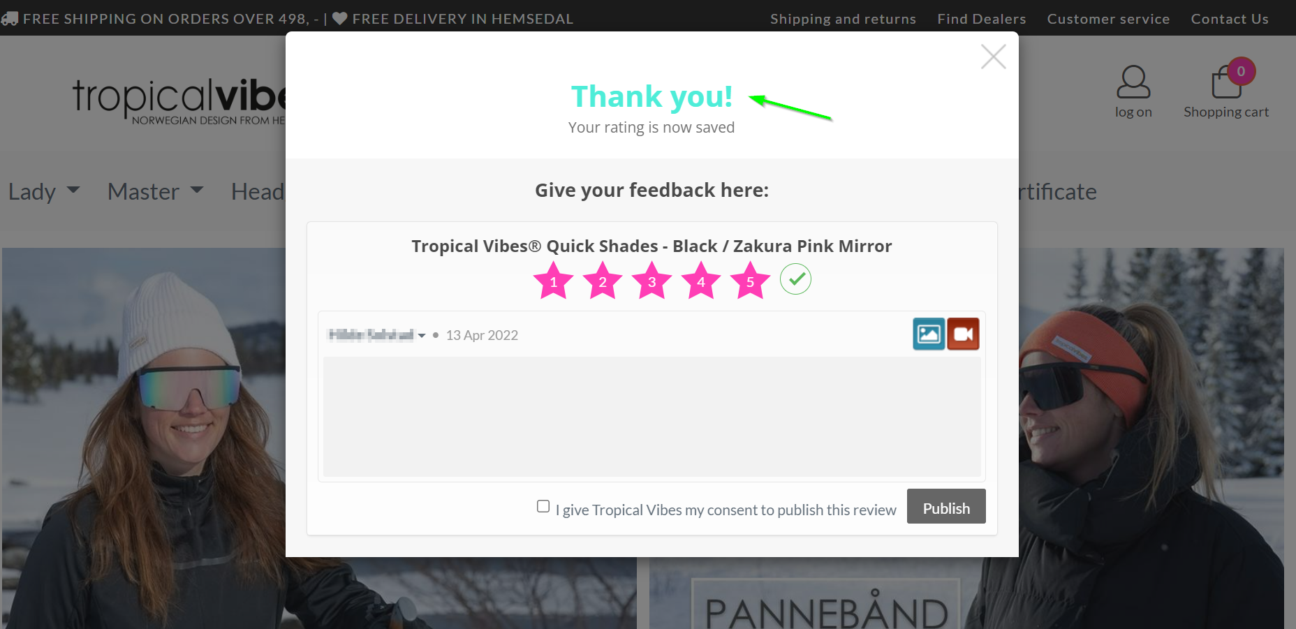 Customized Thank you color - landing page example
