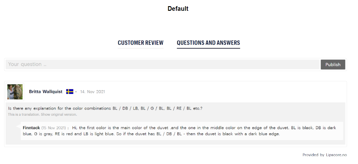 Q&A widget - default