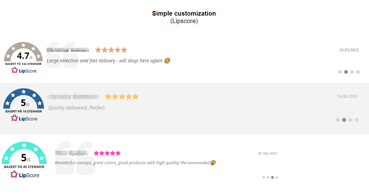 Service reviews testimonial banner - simple customization