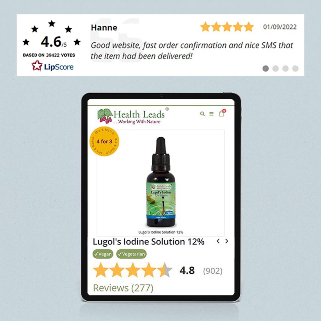 Health Leads-produkt som viser 800+ ratings og 200+ reviews fra tidligere kunder